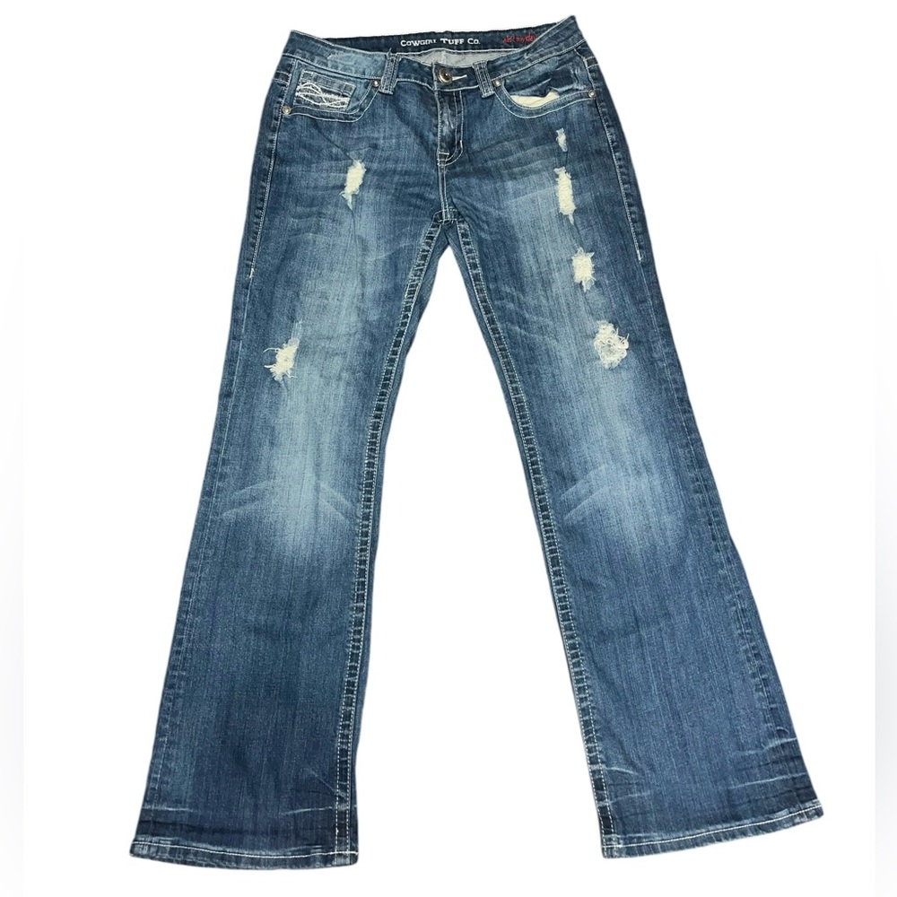 Cowgirl Tuff Ain't My Day To Care Bootcut Jeans Sz 32 x 33